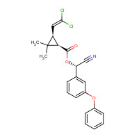 [(S)-cyano-(3-phenoxyphenyl)methyl] (1R,3R)-3-(2,2-dichloroethenyl)-2,2-dimethylcyclopropane-1-carboxylate (CAS: 65731-84-2) - Chemical Structure and Molecular Formula 