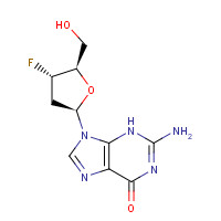 2-amino-9-[(2R,4S,5R)-4-fluoro-5-(hydroxymethyl)oxolan-2-yl]-3H-purin-6-one (CAS: 92562-88-4) - Chemical Structure and Molecular Formula 