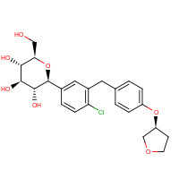 (2S,3R,4R,5S,6R)-2-[4-chloro-3-[[4-[(3S)-oxolan-3-yl]oxyphenyl]methyl]phenyl]-6-(hydroxymethyl)oxane-3,4,5-triol (CAS: 864070-44-0) - Chemical Structure and Molecular Formula 