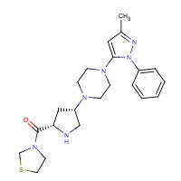 [(2S,4S)-4-[4-(5-methyl-2-phenylpyrazol-3-yl)piperazin-1-yl]pyrrolidin-2-yl]-(1,3-thiazolidin-3-yl)methanone (CAS: 760937-92-6) - Chemical Structure and Molecular Formula 