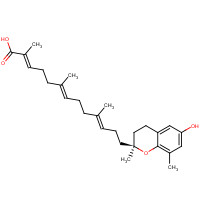 (2E,6E,10E)-13-[(2S)-6-hydroxy-2,8-dimethyl-3,4-dihydrochromen-2-yl]-2,6,10-trimethyltrideca-2,6,10-trienoic acid (CAS: 91893-83-3) - Chemical Structure and Molecular Formula 