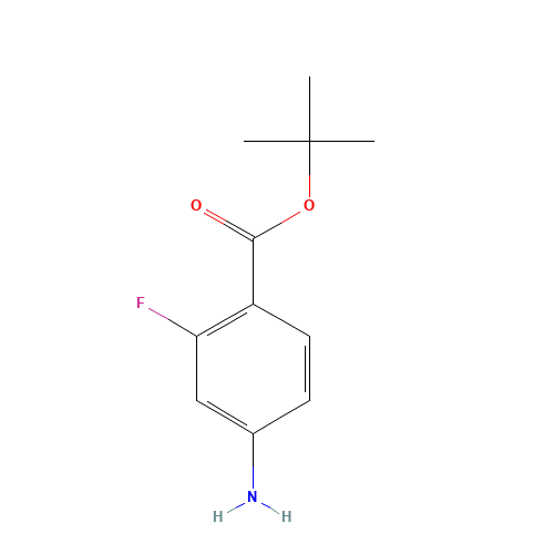 Tert-butyl 4-amino-2-fluorobenzoate (CAS: 140373-77-9) - Chemical Structure and Molecular Formula 