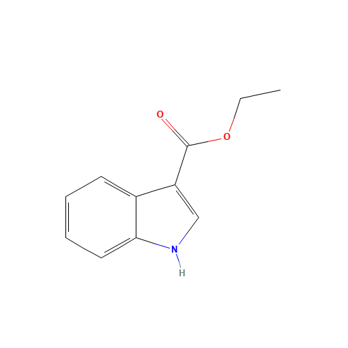Indole-3-carboxylic acid ethyl ester (CAS: 776-41-0) - Chemical Structure and Molecular Formula 