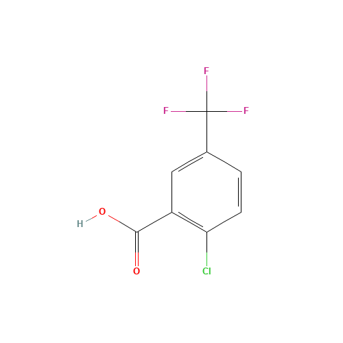 2-Chloro-5-trifluoromethylbenzoic acid (CAS: 657-06-7) - Chemical Structure and Molecular Formula 