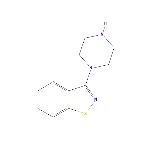 3-(1-Piperazinyl)-1,2-benzisothiazole (CAS: 87691-87-0) - Chemical Structure and Molecular Formula 