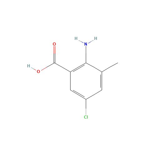 2-Amino-5-chloro-3-methylbenzoic acid (CAS: 20776-67-4) - Chemical Structure and Molecular Formula 