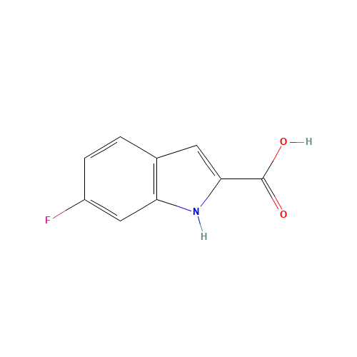 6-Fluoroindole-2-carboxylic acid (CAS: 3093-97-8) - Chemical Structure and Molecular Formula 
