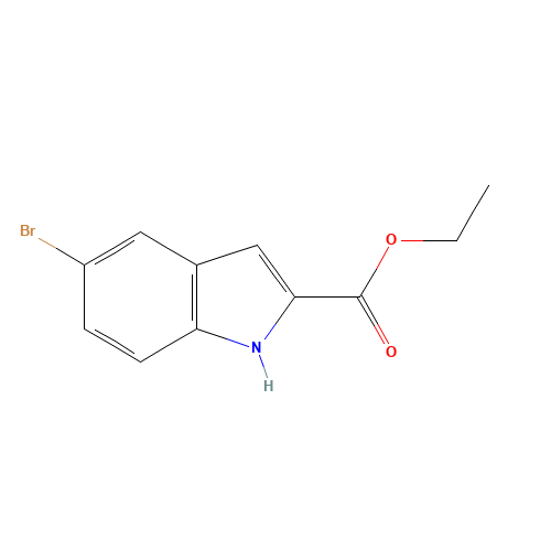 5-Bromoindole-2-carboxylic acid ethyl ester (CAS: 16732-70-0) - Chemical Structure and Molecular Formula 