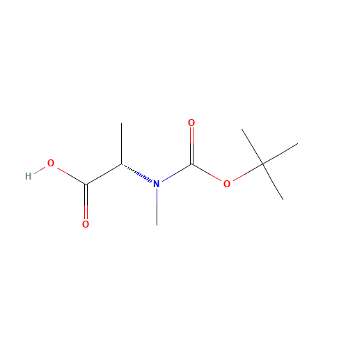 Boc-N-Me-Ala-OH (CAS: 16948-16-6) - Chemical Structure and Molecular Formula 