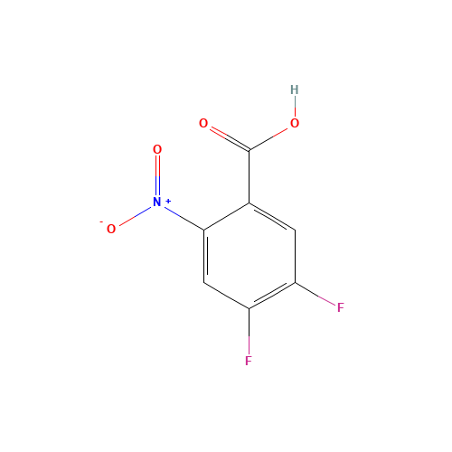 4,5-Difluoro-2-nitrobenzoic acid (CAS: 20372-63-8) - Chemical Structure and Molecular Formula 