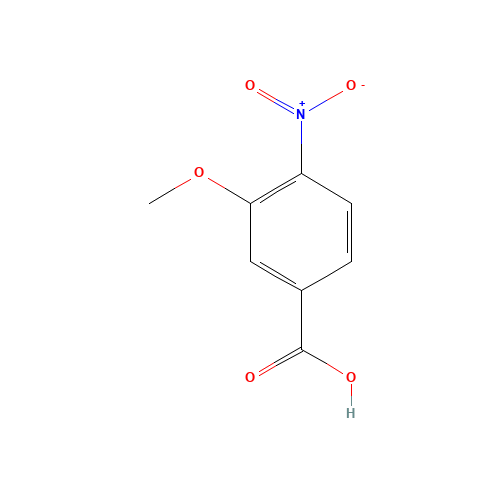 3-Methoxy-4-nitrobenzoic acid (CAS: 5081-36-7) - Chemical Structure and Molecular Formula 