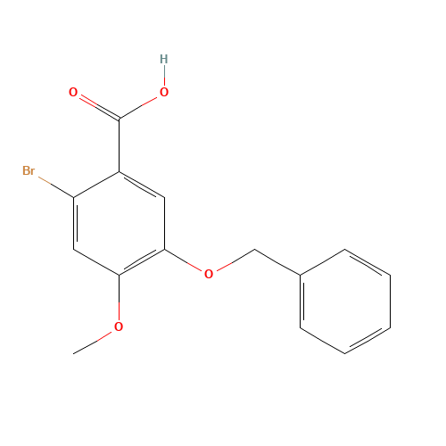 2-Bromo-4-methoxy-5-(benzyloxy)benzoic acid (CAS: 24958-42-7) - Chemical Structure and Molecular Formula 