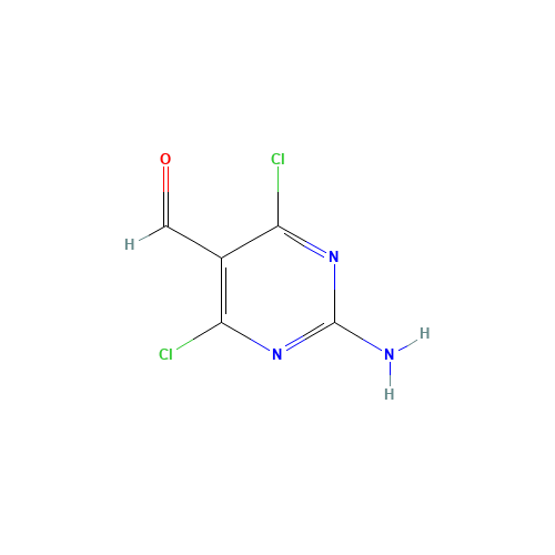 2-Amino-4,6-dichloropyrimidine-5-carbaldehyde (CAS: 5604-46-6) - Chemical Structure and Molecular Formula 