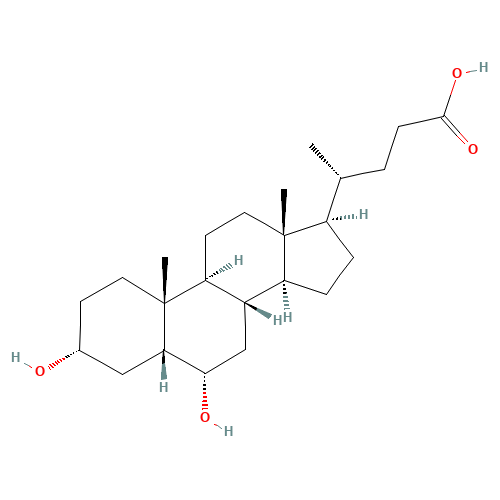 Hyodeoxycholic acid (CAS: 83-49-8) - Chemical Structure and Molecular Formula 