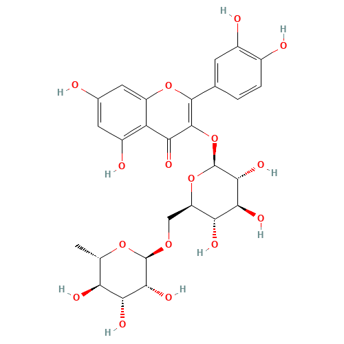 Rutin (CAS: 153-18-4) - Chemical Structure and Molecular Formula 