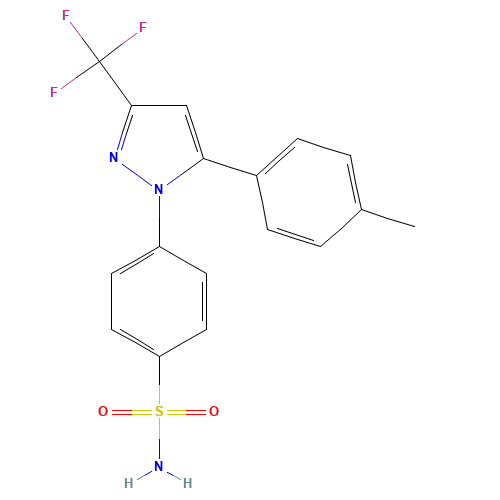 Celecoxib (CAS: 169590-42-5) - Chemical Structure and Molecular Formula 