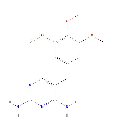 Trimethoprim (CAS: 738-70-5) - Chemical Structure and Molecular Formula 