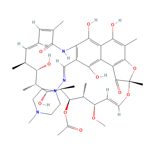 Rifampicin (CAS: 13292-46-1) - Chemical Structure and Molecular Formula 