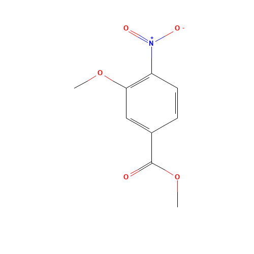 3-Methoxy-4-nitrobenzoic acid methyl ester (CAS: 5081-37-8) - Chemical Structure and Molecular Formula 