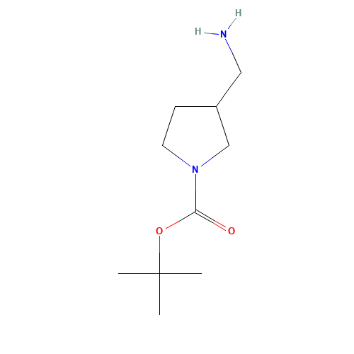 1-Boc-3-aminomethyl-pyrrolidine (CAS: 270912-72-6) - Chemical Structure and Molecular Formula 