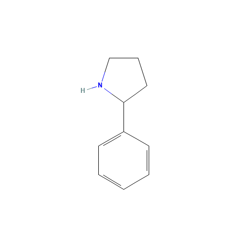 2-phenyl-pyrrolidine (CAS: 1006-64-0) - Chemical Structure and Molecular Formula 