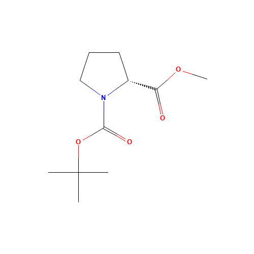 Boc-D-Pro-OMe (CAS: 73323-65-6) - Chemical Structure and Molecular Formula 