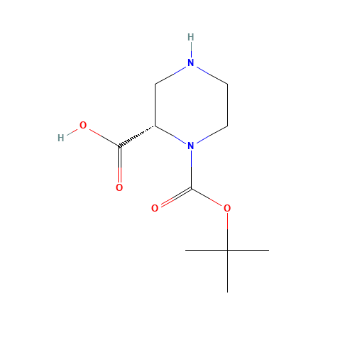 (S)-1-Boc-piperazine-2-carboxylic acid (CAS: 159532-59-9) - Chemical Structure and Molecular Formula 