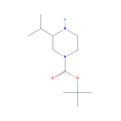 1-Boc-3-isopropyl-piperazine (CAS: 502649-32-3) - Chemical Structure and Molecular Formula 