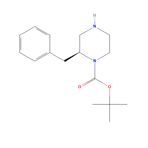 (S)-1-Boc-2-benzyl-piperazine (CAS: 169447-86-3) - Chemical Structure and Molecular Formula 