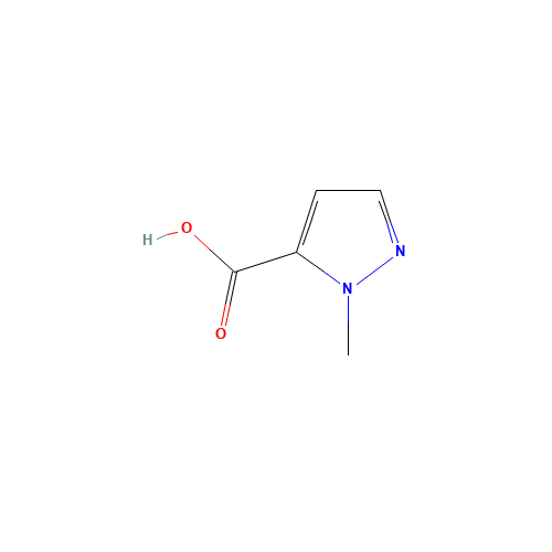 1-Methyl-1H-pyrazole-5-carboxylic acid (CAS: 16034-46-1) - Chemical Structure and Molecular Formula 