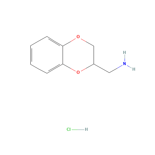 2,3-Dihydro-benzo[1,4]dioxin-2-ylmethylamine hydrochloride (CAS: 1446-27-1) - Chemical Structure and Molecular Formula 