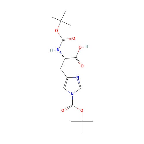 Boc-His(Boc) )-OH (CAS: 20866-46-0) - Chemical Structure and Molecular Formula 