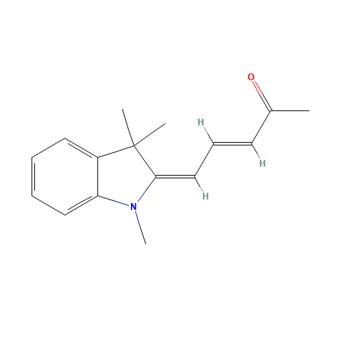 3-Penten-2-one,5-(1,3-dihydro-1,3,3-trimethyl-2H-indol-2-ylidene)- (CAS: 53704-20-4) - Chemical Structure and Molecular Formula 