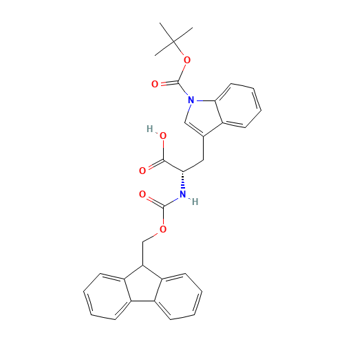 Fmoc-Trp(Boc)-OH (CAS: 143824-78-6) - Chemical Structure and Molecular Formula 