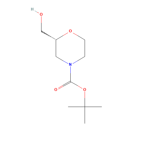 (R)-2-Hydroxymethylmorpholine-4-carboxylic acid tert-butyl ester (CAS: 135065-71-3) - Chemical Structure and Molecular Formula 
