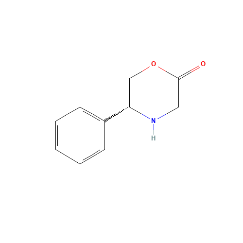 (5R)-3,4,5,6-Tetrahydro-5-phenyl-4(H)-1,4-oxazin-2-one (CAS: 121269-45-2) - Chemical Structure and Molecular Formula 