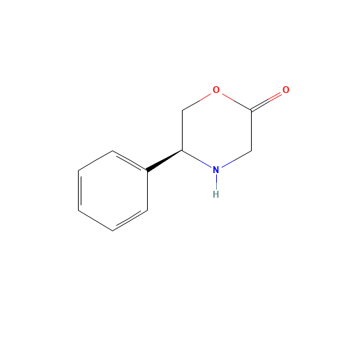 (5S)-3,4,5,6-Tetrahydro-5-phenyl-4(H)-1,4-oxazin-2-one (CAS: 144896-92-4) - Chemical Structure and Molecular Formula 