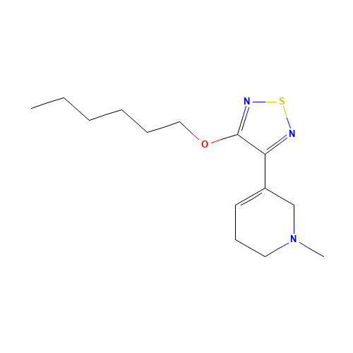 5-(4-Hexyloxy-[1,2,5]thiadiazol-3-yl)-1-methyl-1,2,3,6-tetrahydro-pyridine (CAS: 131986-45-3) - Chemical Structure and Molecular Formula 