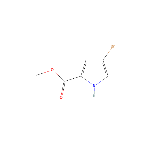 Methyl 4-bromo-1H-pyrrole-2-carboxylate (CAS: 934-05-4) - Chemical Structure and Molecular Formula 