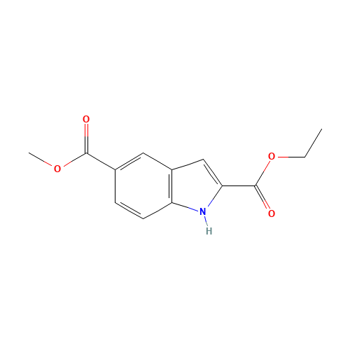 INDOLE-2,5-DICARBOXYLIC ACID 2-ETHYL ESTER 5-METHYL ESTER (CAS: 884494-66-0) - Chemical Structure and Molecular Formula 