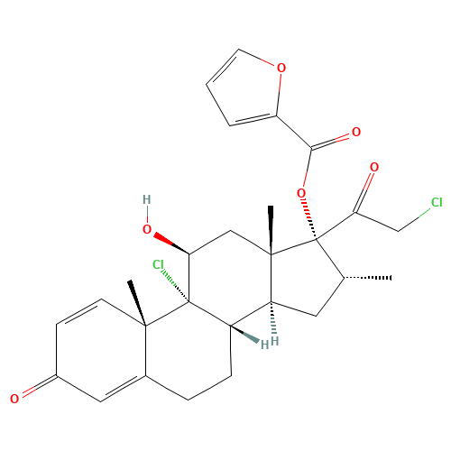 Mometasone furoate (CAS: 83919-23-7) - Chemical Structure and Molecular Formula 