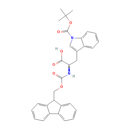 Fmoc-D-Trp(Boc)-OH (CAS: 163619-04-3) - Chemical Structure and Molecular Formula 