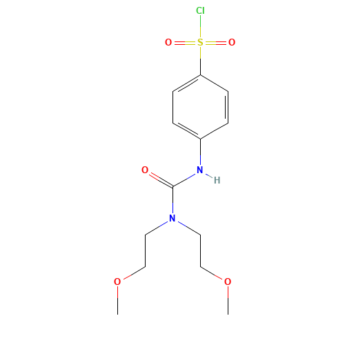 4-[3,3-Bis(2-methoxyethyl)ureido]benzenesulfonyl chloride (CAS: 680185-48-2) - Chemical Structure and Molecular Formula 
