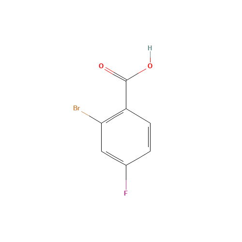 2-Bromo-4-fluorobenzoic acid (CAS: 1006-41-3) - Chemical Structure and Molecular Formula 