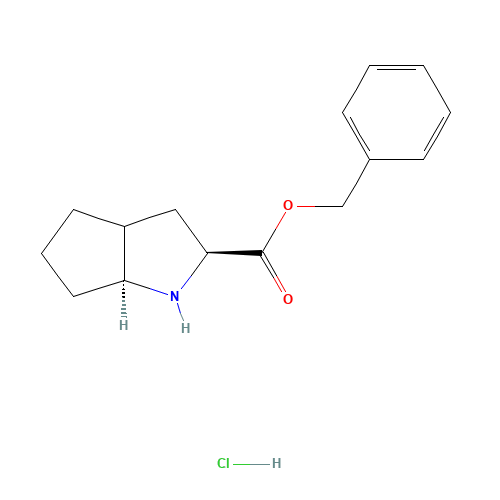 (S,S)-2-Azabicyclo[3,3,0]-octane-3-carboxylic acid benzylester hydrochloride (CAS: 93779-29-4) - Chemical Structure and Molecular Formula 