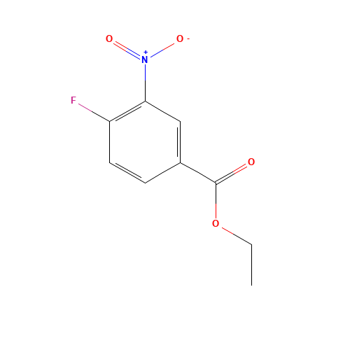 Ethyl 4-fluoro-3-nitrobenzoate (CAS: 367-80-6) - Chemical Structure and Molecular Formula 