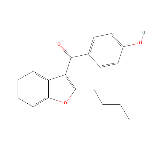 2-Butyl-3-(4-hydroxybenzoyl)benzofuran (CAS: 52490-15-0) - Chemical Structure and Molecular Formula 