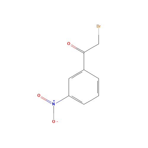 3-Nitrophenacylbromide (CAS: 2227-64-7) - Chemical Structure and Molecular Formula 