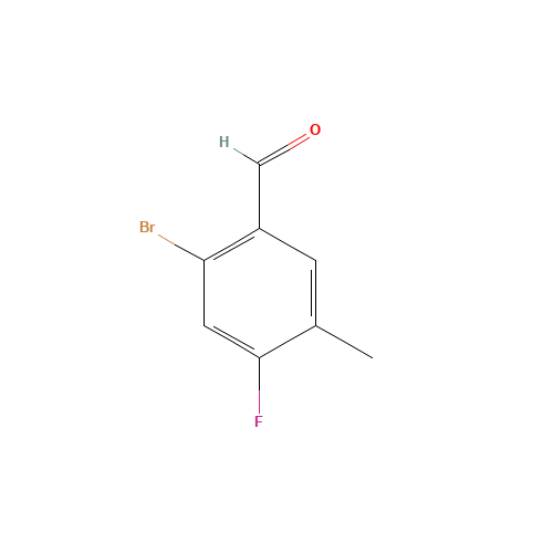 2-BROMO-4-FLUORO-5-METHYL BENZALDEHYDE (CAS: 916792-17-1) - Chemical Structure and Molecular Formula 