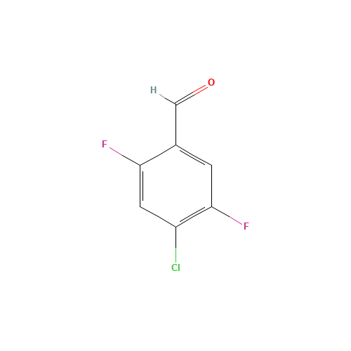 4-CHLORO-2,5-DIFLUOROBENZALDEHYDE (CAS: 879093-02-4) - Chemical Structure and Molecular Formula 